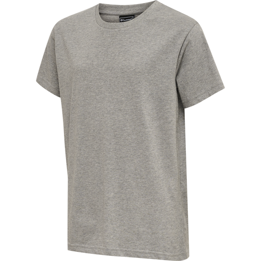 hmlRED BASIC T-SHIRT S/S KIDS, GREY MELANGE, packshot