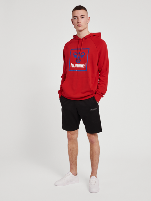 hmlISAM 2.0 HOODIE, BARBADOS CHERRY, model