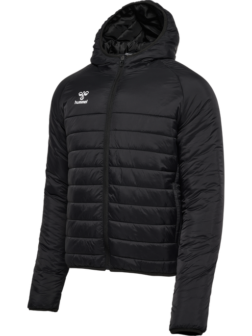 hmlGO QUILTED HOOD JACKET, BLACK, packshot