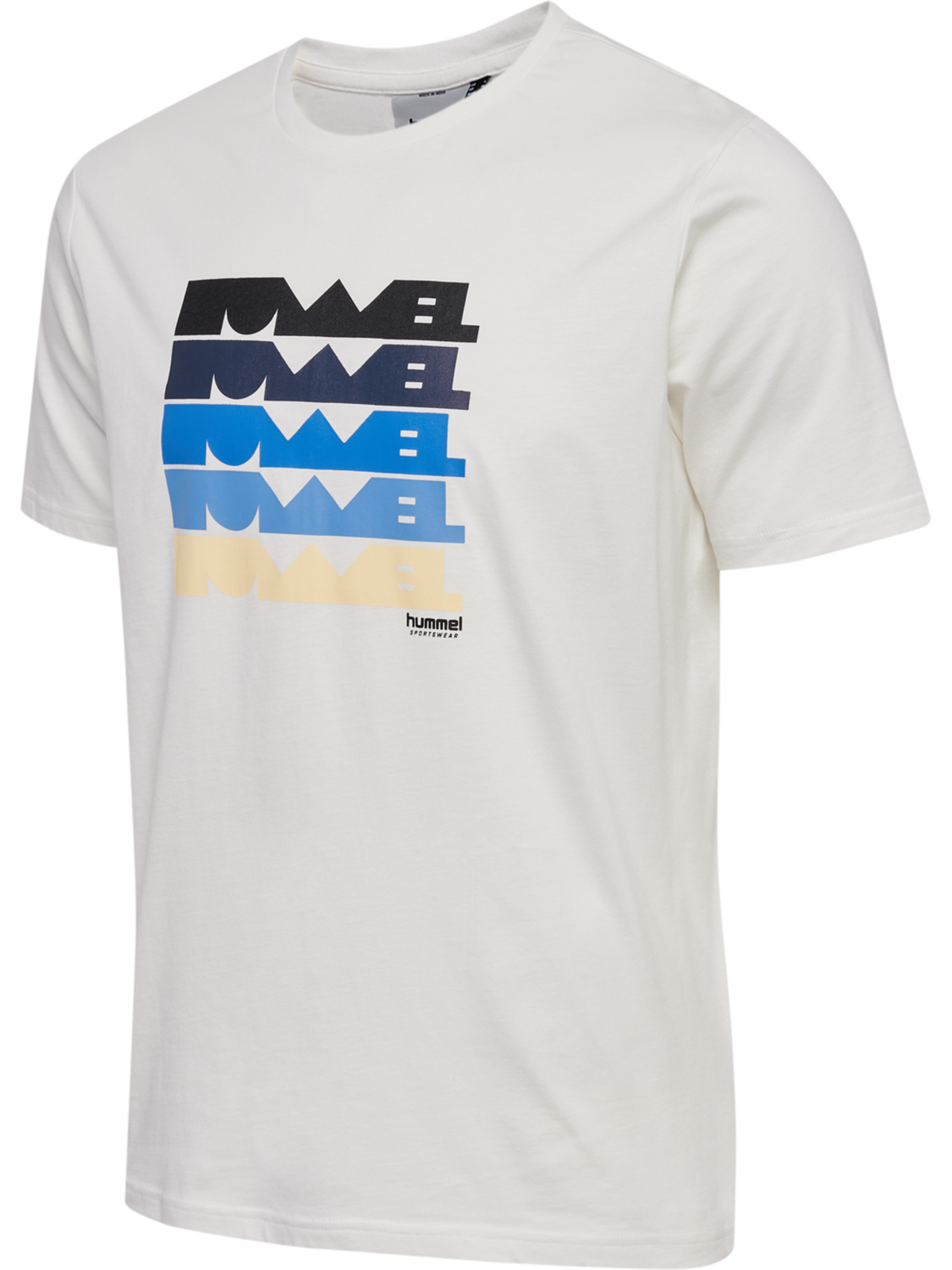 hmlREGULAR GRAPHIC TEE S/S, WHITE/BLUE, packshot