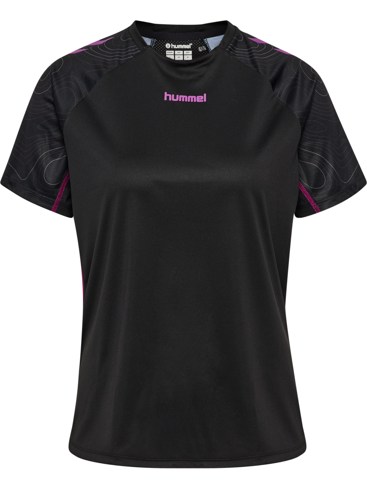 hmlBLAZE 2.0 TRAINING JERSEY S/S WO, BLACK/DAHLIA, packshot