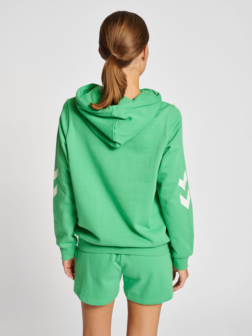hmlLEGACY WOMAN HOODIE, GREEN SPRUCE, model