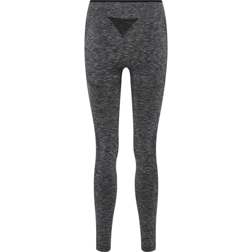hmlMT UNA SEAMLESS MID WAIST TIGHTS, BLACK MELANGE, packshot