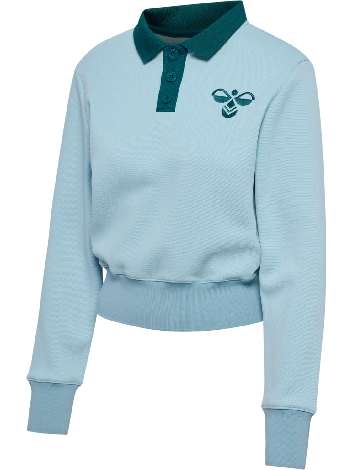 Piqu&eacute; Polo Longsleeve, LIGHT BLUE, packshot
