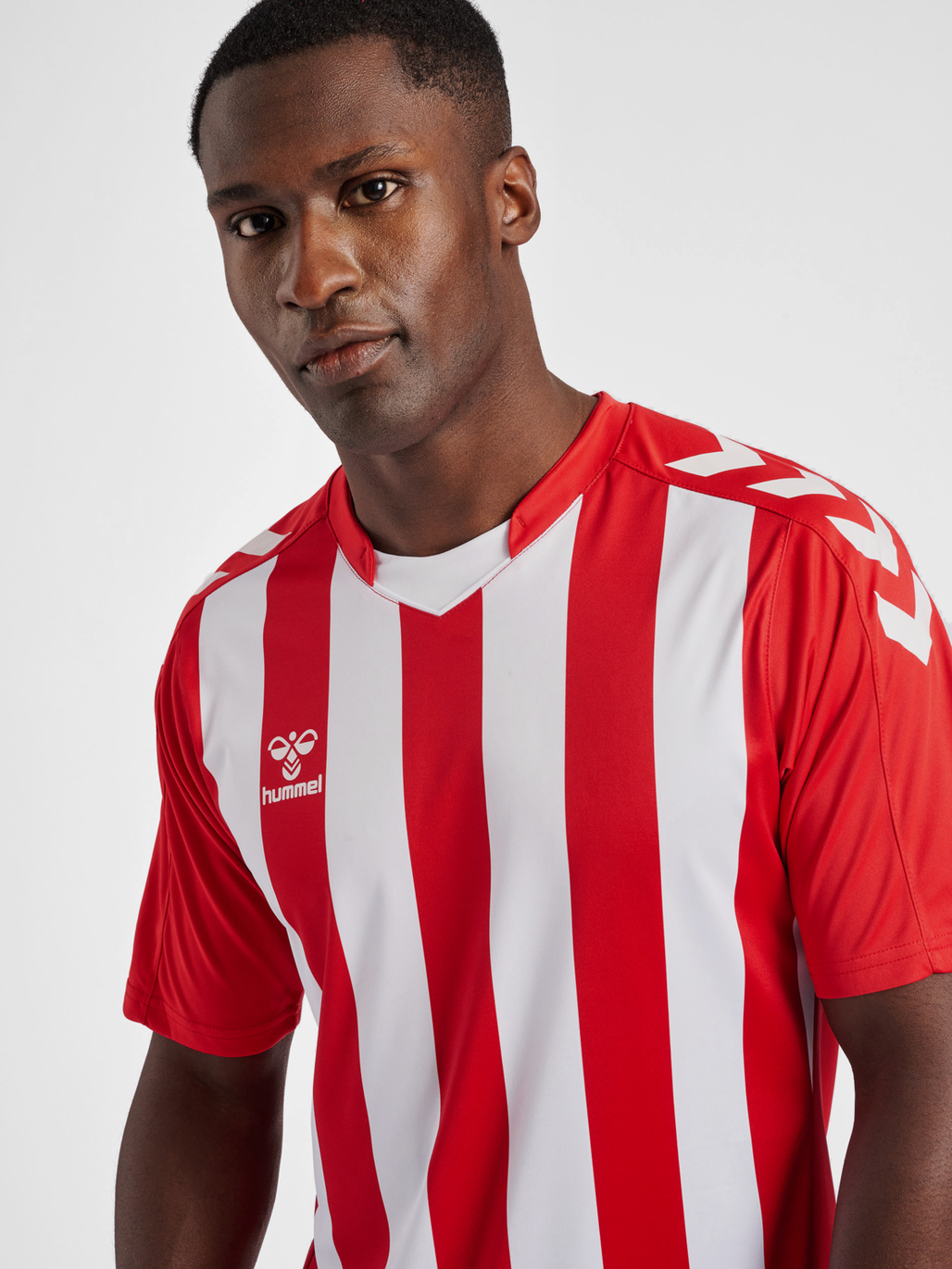 Red and white striped jersey discount