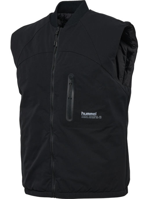 hmlTECH PADDED VEST, BLACK, packshot