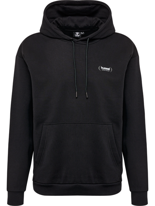 hmlFELIX LOOSE HOODIE, BLACK, packshot