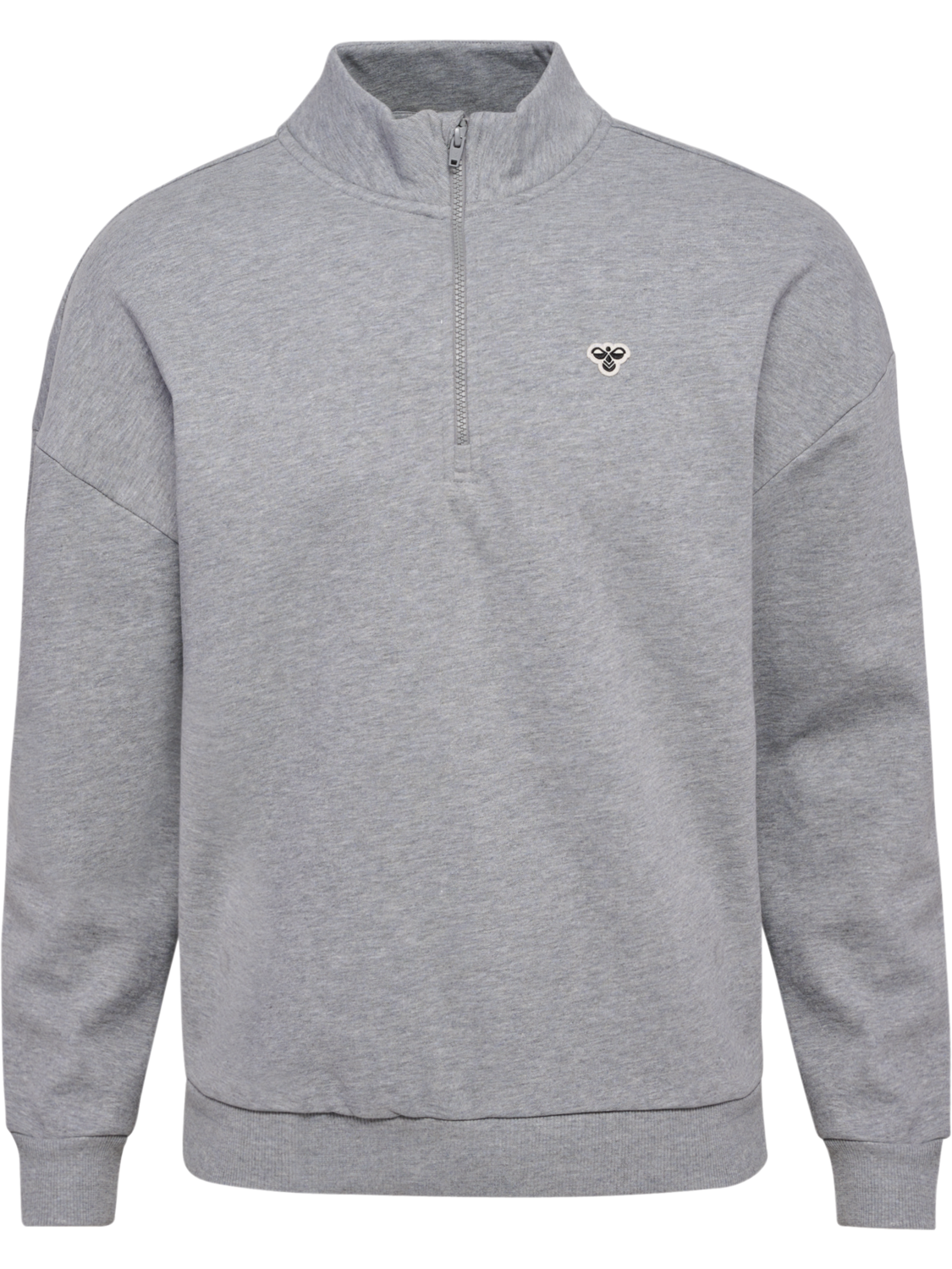 hmlLOOSE HALF ZIP  BEE, GREY MELANGE, packshot
