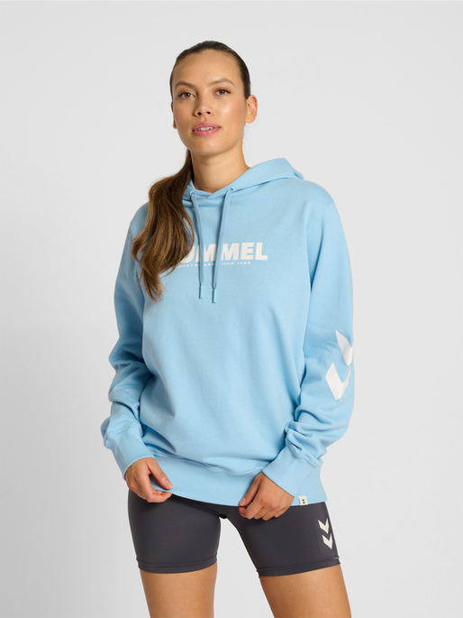 hmlLEGACY LOGO HOODIE, PLACID BLUE, model