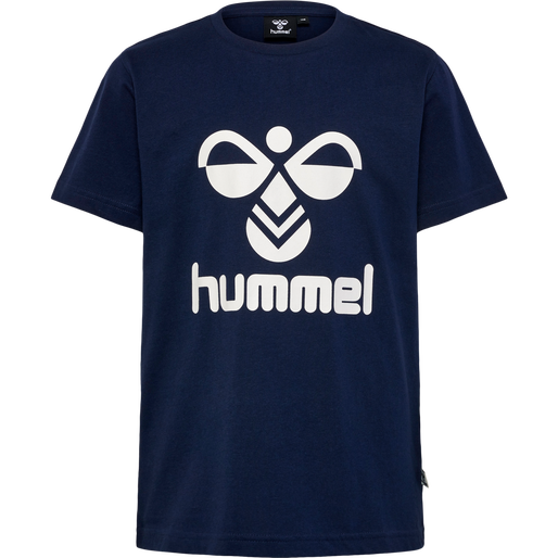 hmlTRES T-SHIRT S/S 2-PK, BLACK IRIS/GREY MELANGE, packshot