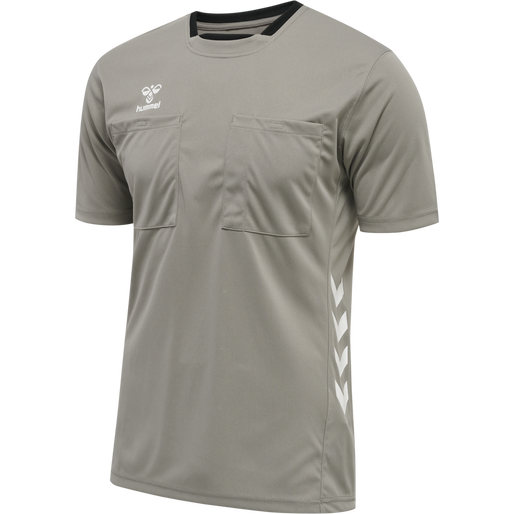 hmlREFEREE CHEVRON JERSEY S/S, STEEPLE GRAY, packshot