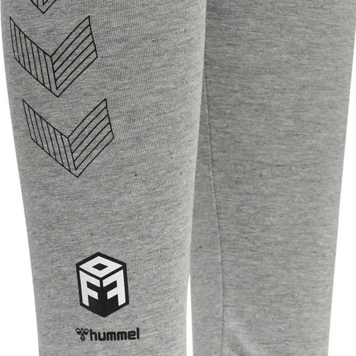 hmlMOVE GRID COTTON TIGHTS KIDS, GREY MELANGE hmlMOVE GRID COTTON TIGHTS KIDS, GREY MELANGE, packshot