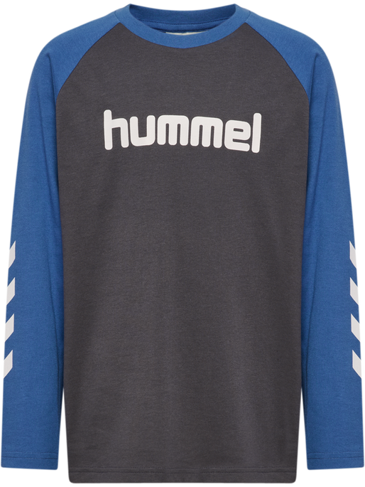 hmlJR LOGO T-SHIRT L/S, EBONY hmlJR LOGO T-SHIRT L/S, EBONY, packshot