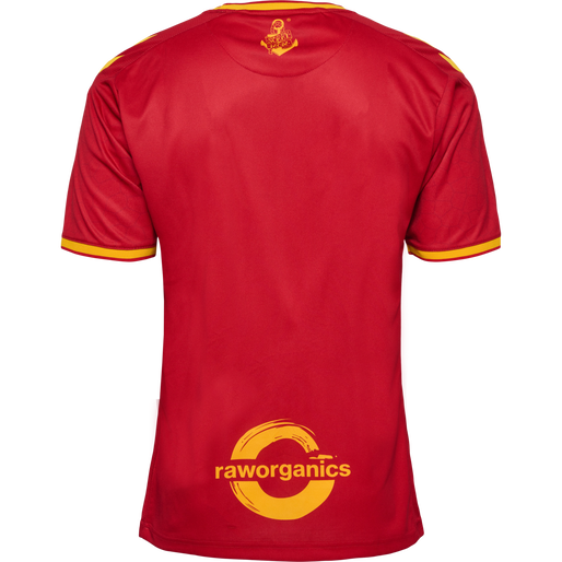 CSC 22/23 HOME JERSEY S/S, TRUE RED/SPORTS YELLOW W/SPONS, packshot