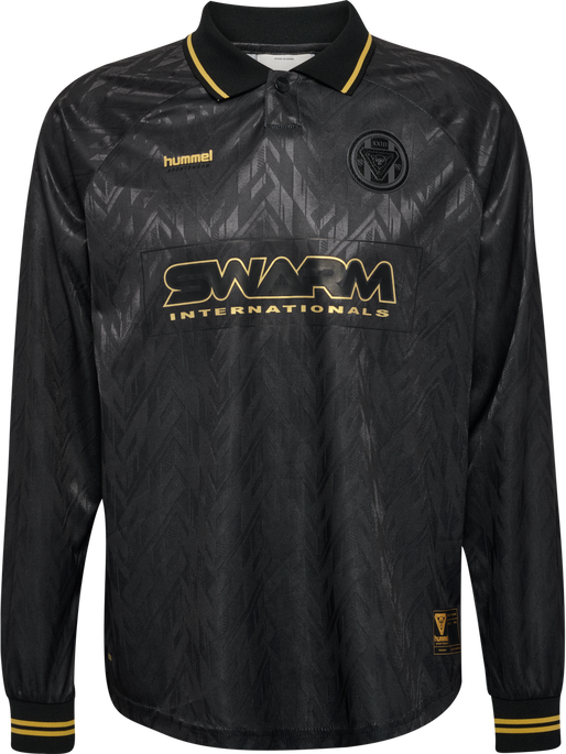 hmlLOOSE BAY SOCCER JERSEY L/S, BLACK, packshot