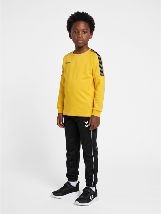 hmlAUTHENTIC KIDS TRAINING SWEAT, SPORTS YELLOW, model