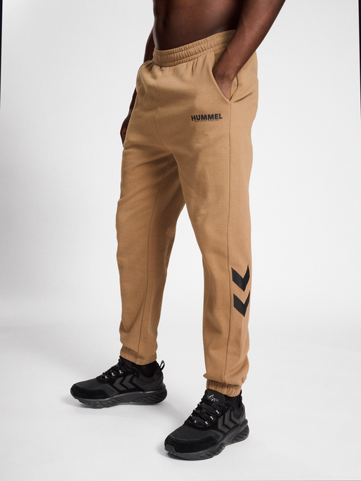 hmlLEGACY REGULAR PANTS, TIGERS EYE, model