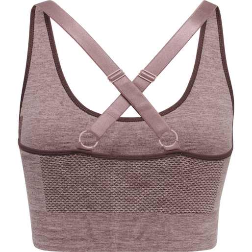 hmlCLEA SEAMLESS  SPORTS TOP, FUDGE/WOODROSE MELANGE, packshot