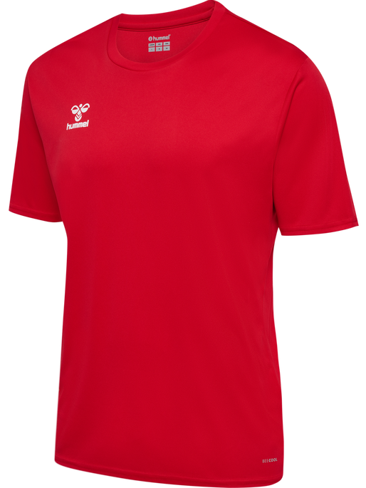 hmlESSENTIAL JERSEY S/S, TRUE RED, packshot