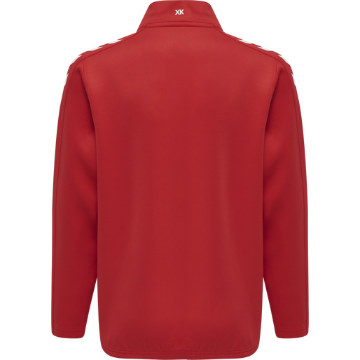 hmlCORE XK HALF ZIP POLY SWEAT KIDS, TRUE RED, packshot