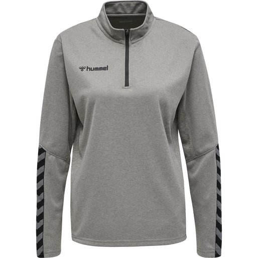 hmlAUTHENTIC HALF ZIP SWEATSHIRT WO, GREY MELANGE, packshot