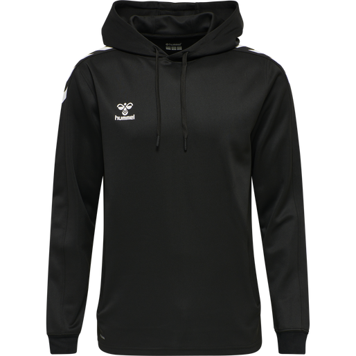hmlCORE XK POLY SWEAT HOODIE, BLACK/BLACK, packshot