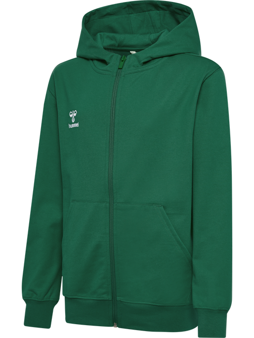 hmlGO 2.0 ZIP HOODIE KIDS, EVERGREEN, packshot