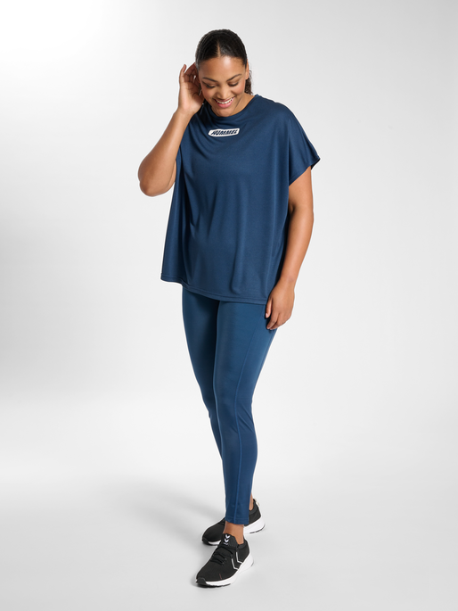 hummel TE CURVY LOOSE T-SHIRT PLUS - INSIGNIA BLUE