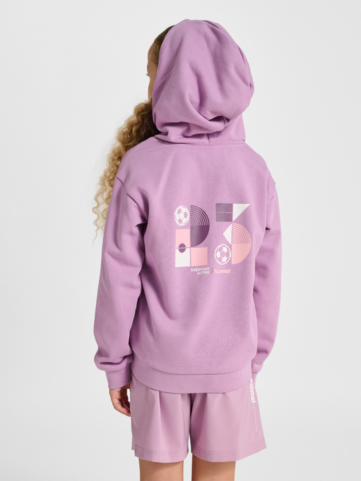 hmlJR GRAPHIC HOODIE, LAVENDER MIST, model