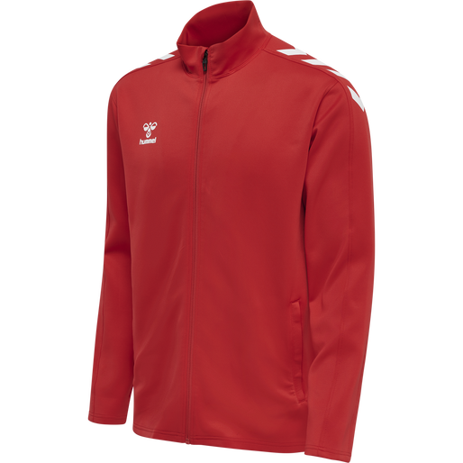 hmlCORE XK POLY ZIP SWEAT, TRUE RED, packshot