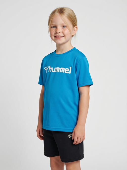 hmlLOGO JERSEY S/S KIDS, DIVA BLUE, model