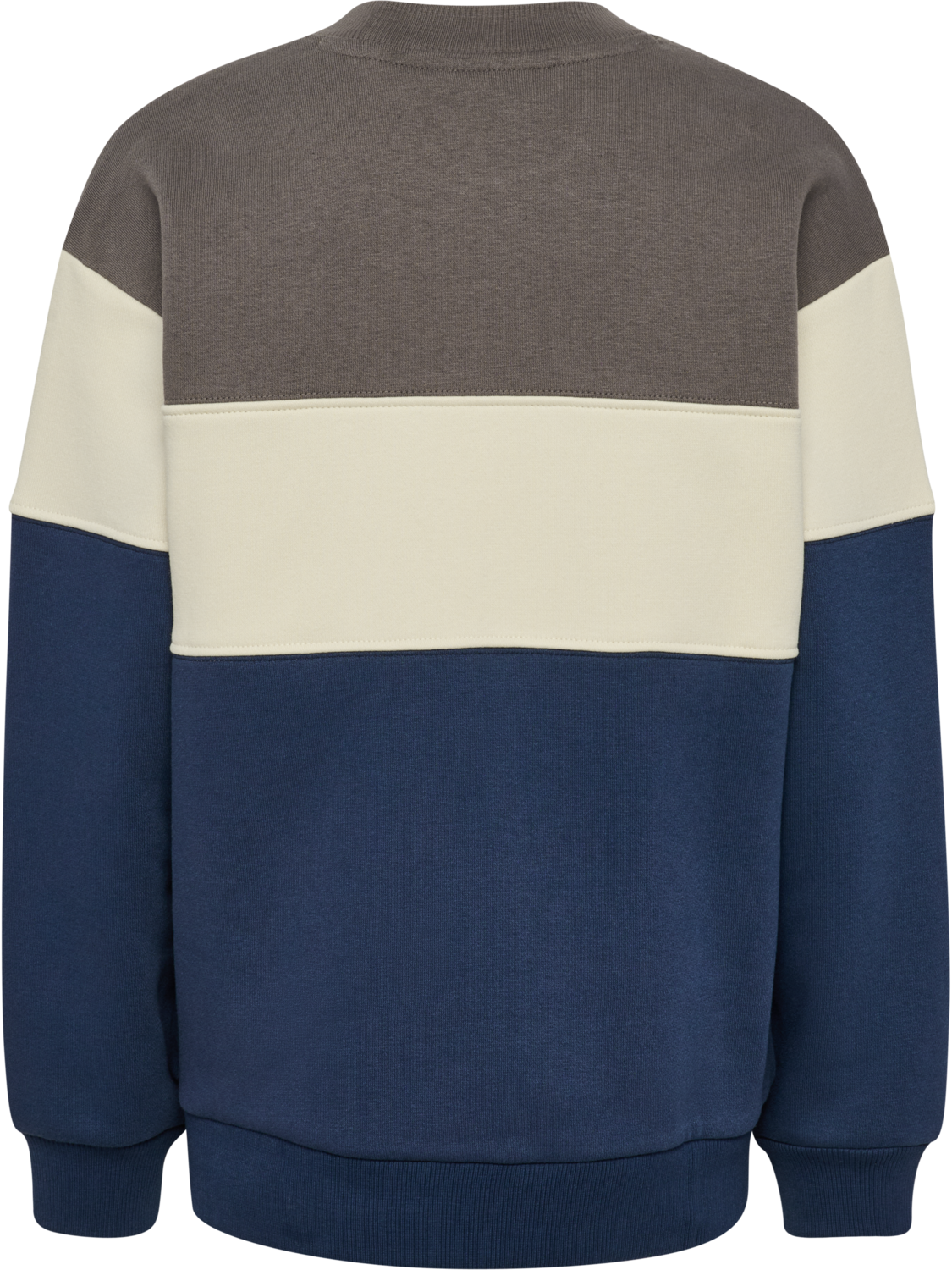 hmlJR LOOSE BLOCK CREWNECK, DARK GULL GRAY, packshot