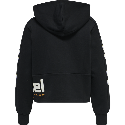 hmlLGC YOKO CROPPED HOODIE, BLACK, packshot