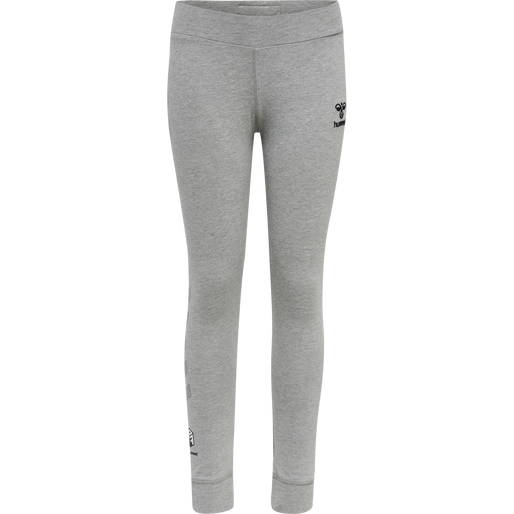hmlMOVE GRID COTTON TIGHTS KIDS, GREY MELANGE hmlMOVE GRID COTTON TIGHTS KIDS, GREY MELANGE, packshot