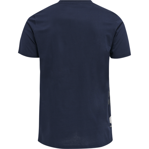 hmlMOVE GRID COTTON T-SHIRT S/S, MARINE, packshot