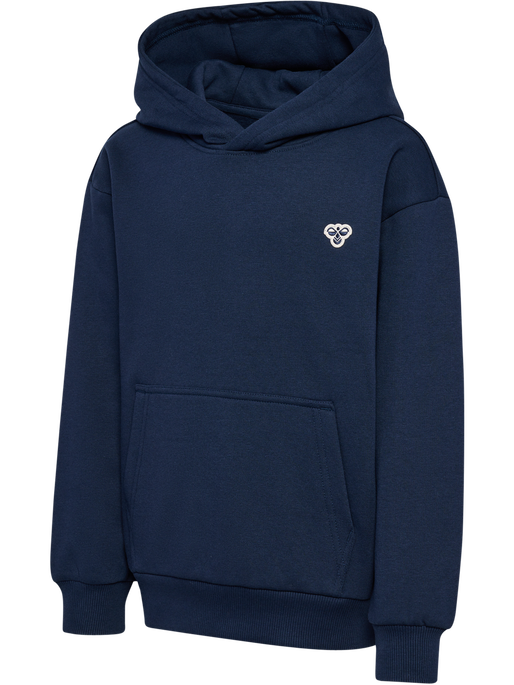 hmlJR LOOSE HOODIE BEE, DRESS BLUES, packshot