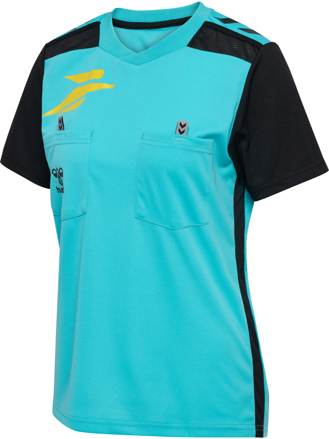 FFHB NEW REFEREE JERSEY S/S WO, SCUBA BLUE WO SPONSOR, packshot