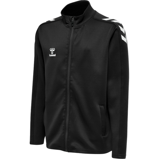 hmlCORE XK POLY ZIP SWEAT KIDS, BLACK/BLACK, packshot
