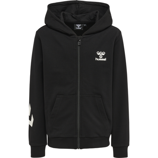 hmlTRECE ZIP HOODIE, BLACK, packshot