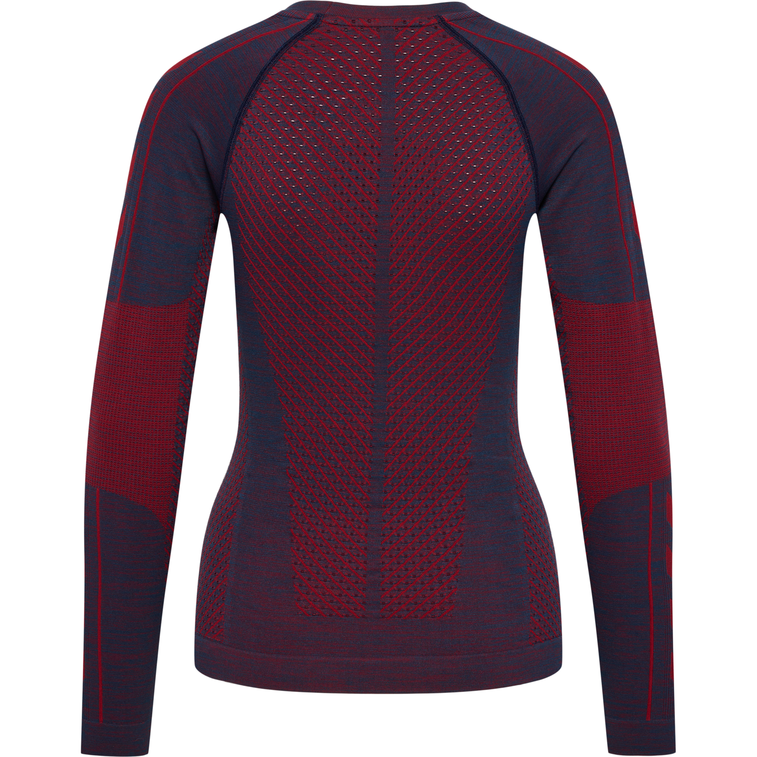 hmlMT ALY SEAMLESS T-SHIRT L/S, INSIGNIA BLUE/CABERNET MELANGE, packshot