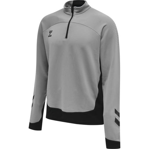 hmlLEAD HALF ZIP KIDS , GREY MELANGE, packshot