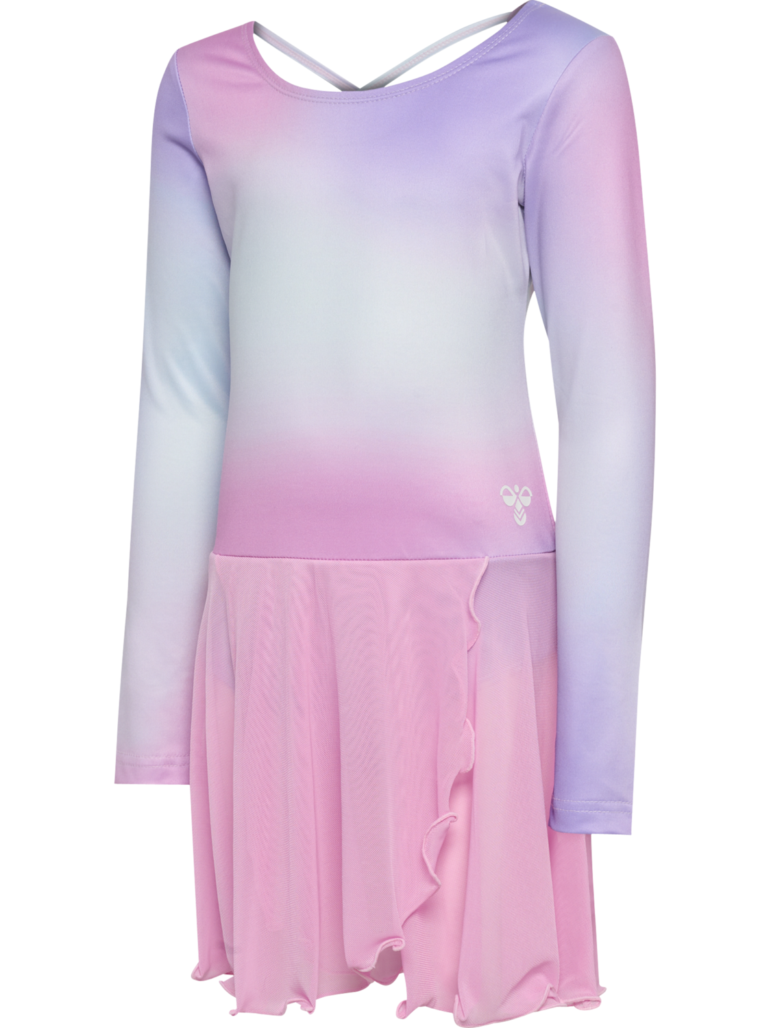 hmlJR GRADIENT SKIRTY GYMSUIT L/S, PASTEL LAVENDER, packshot