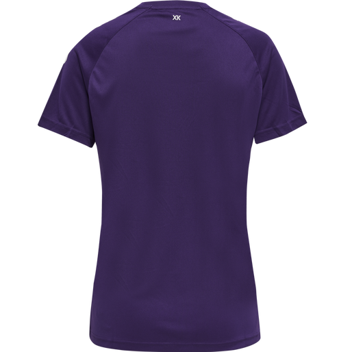 hmlCORE XK CORE POLY TEE  S/S WOMAN, ACAI/WHITE, packshot