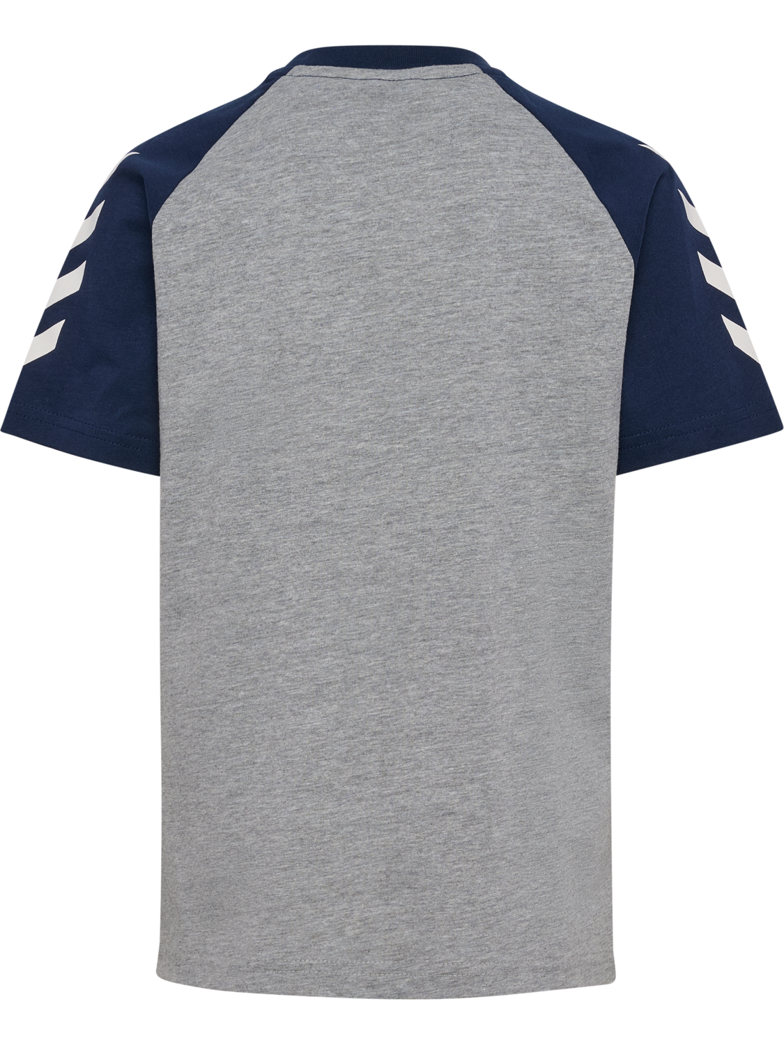 hmlJR LOGO T-SHIRT S/S, GREY MELANGE/DRESS BLUES, packshot
