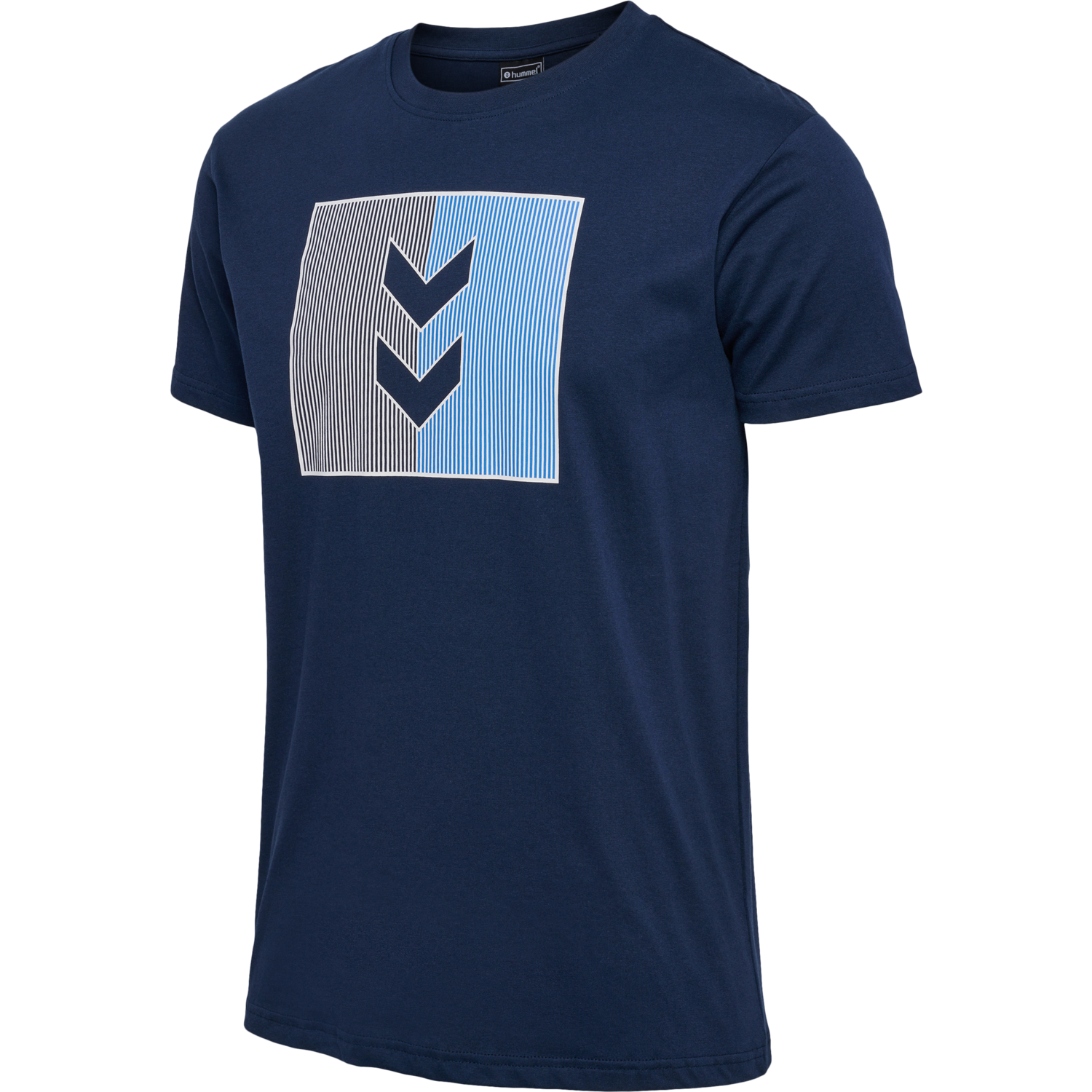 hummel ACTIVE STRIPE CO TEE S/S - DRESS BLUES | hummel.net