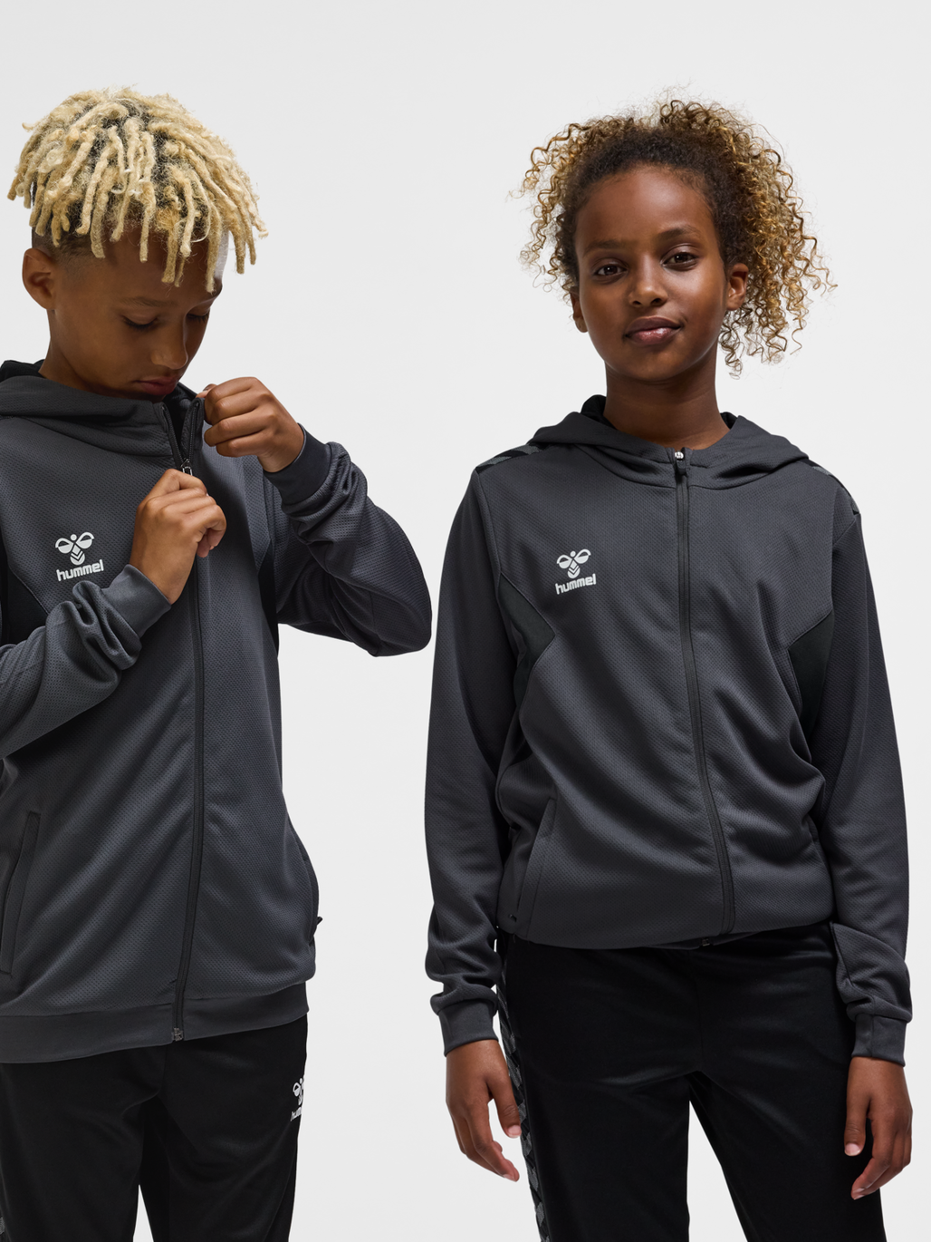 hummel AUTHENTIC PL ZIP HOODIE KIDS ASPHALT hummel