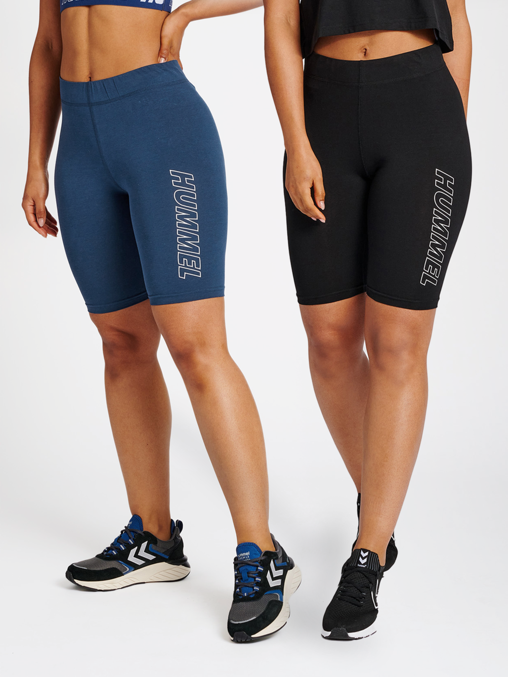 hummel TE MAJA 2 PACK MW C TIGHT SHORTS BLACK INSIGINA BLUE hummel