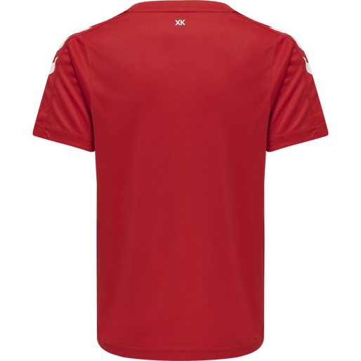 hmlCORE XK STRIPED JERSEY S/S KIDS, TRUE RED/WHITE, packshot