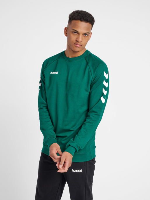 HMLGO COTTON SWEATSHIRT, EVERGREEN, model