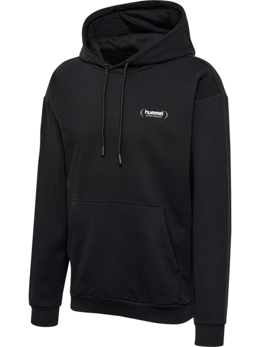 hmlFELIX LOOSE HOODIE, BLACK, packshot